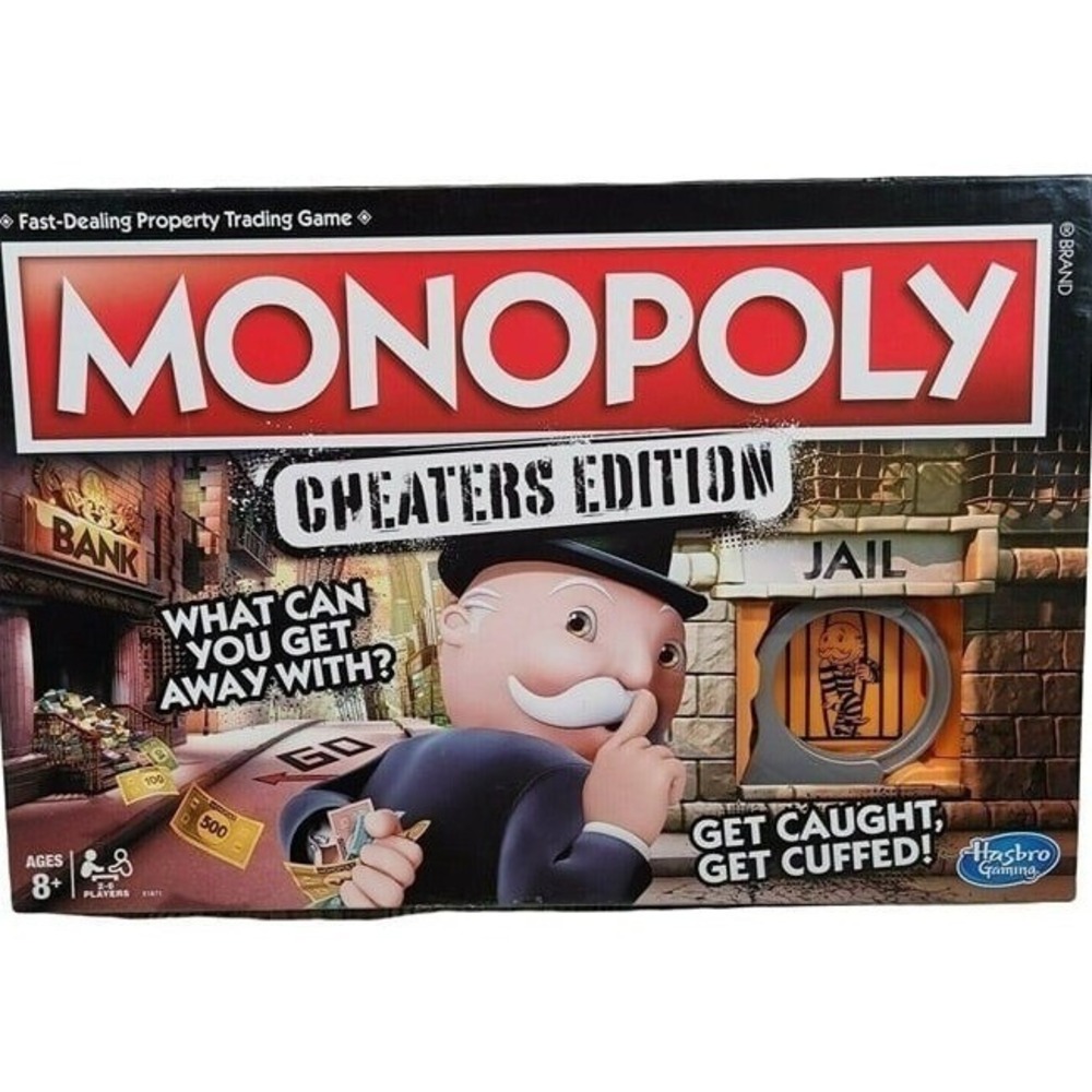 Hasbro Monopoly Cheaters Edition Board Game‎ Family Strategy Red Black E1871